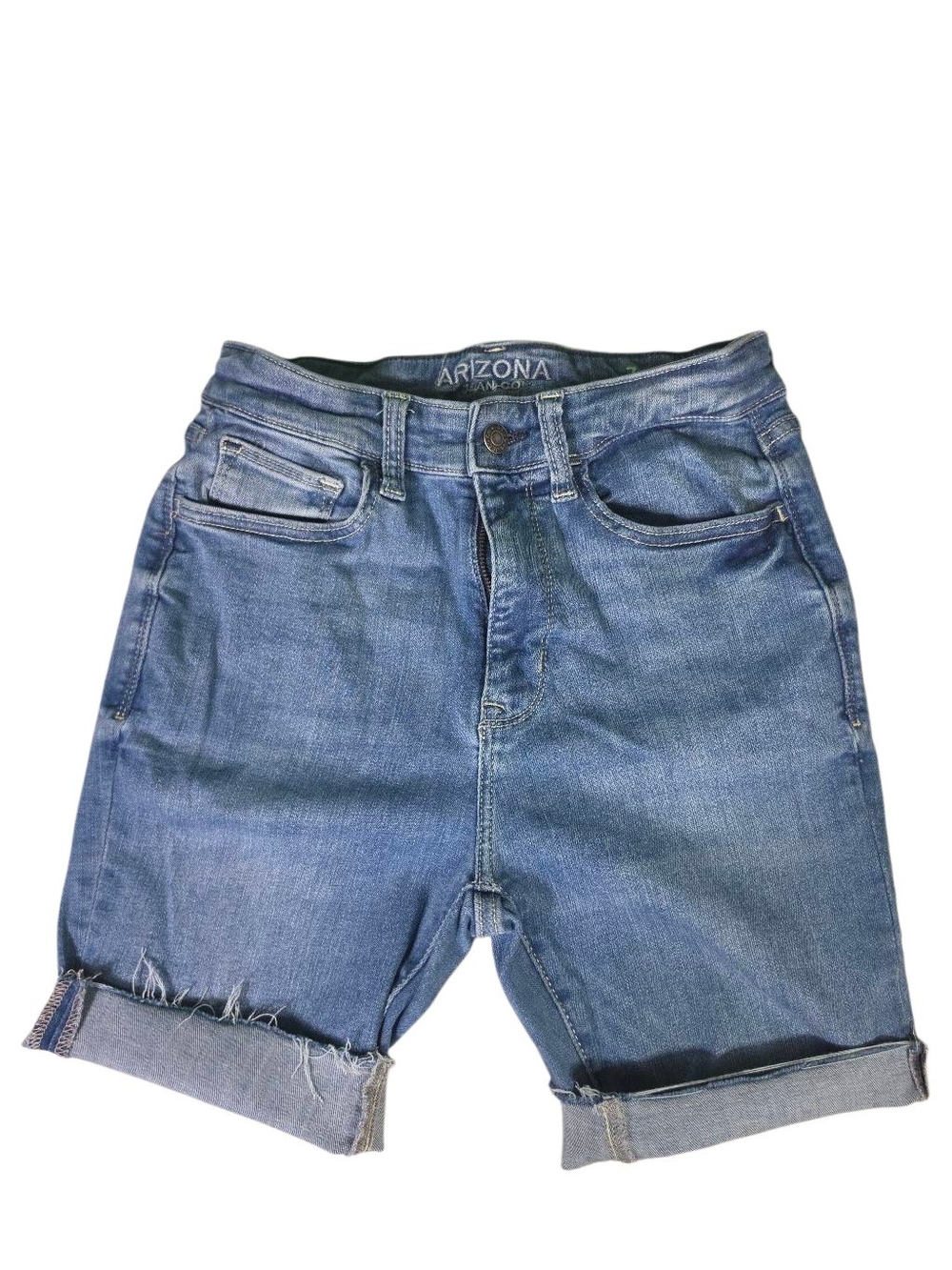 Arizona Jean Co. Rolled‑Hem Blue Denim Shorts Size 7